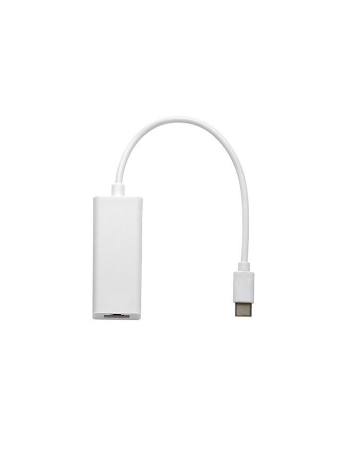 Generic - USB-C Network Cable To Interface, Rj45 Connector, Typec 100 Mbit/s Computer NIC Converter, Type C NIC To 100 Mbit/s Network Cable Converter (White) - Image 1