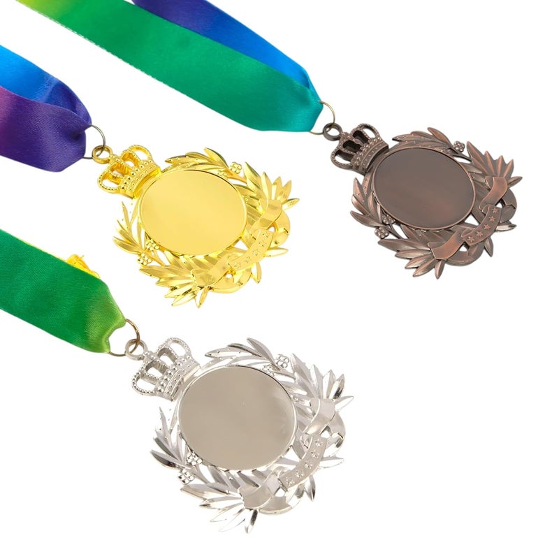 ArtRight Exclusive Medal for Sport & Events Set of 3, Professional Gold, Silver, Bronze Medals with Color Tag & Ribbon, 1st, 2nd, 3rd Winner Medals (7cm Diameter, 70gm) - Image 2