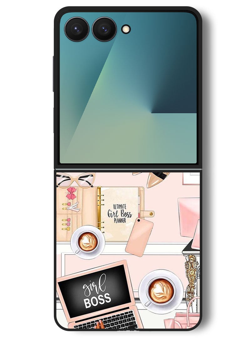 Theodor Case Compatible with Samsung Galaxy Z Flip 7 - 6.9 Inch Protection Shockproof Bumper Cover Girl Boss Item - Image 1