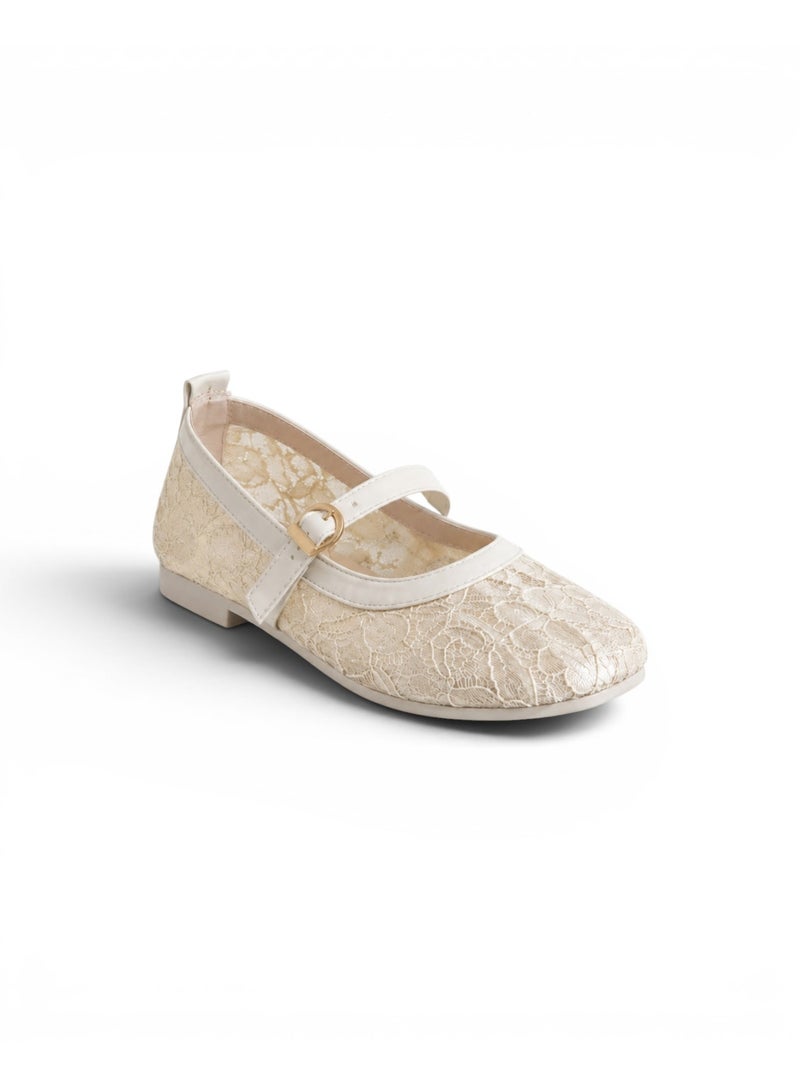 LIFESTYLISH Ballerina flat Leather Tulle BF-810 - Beige - Image 2