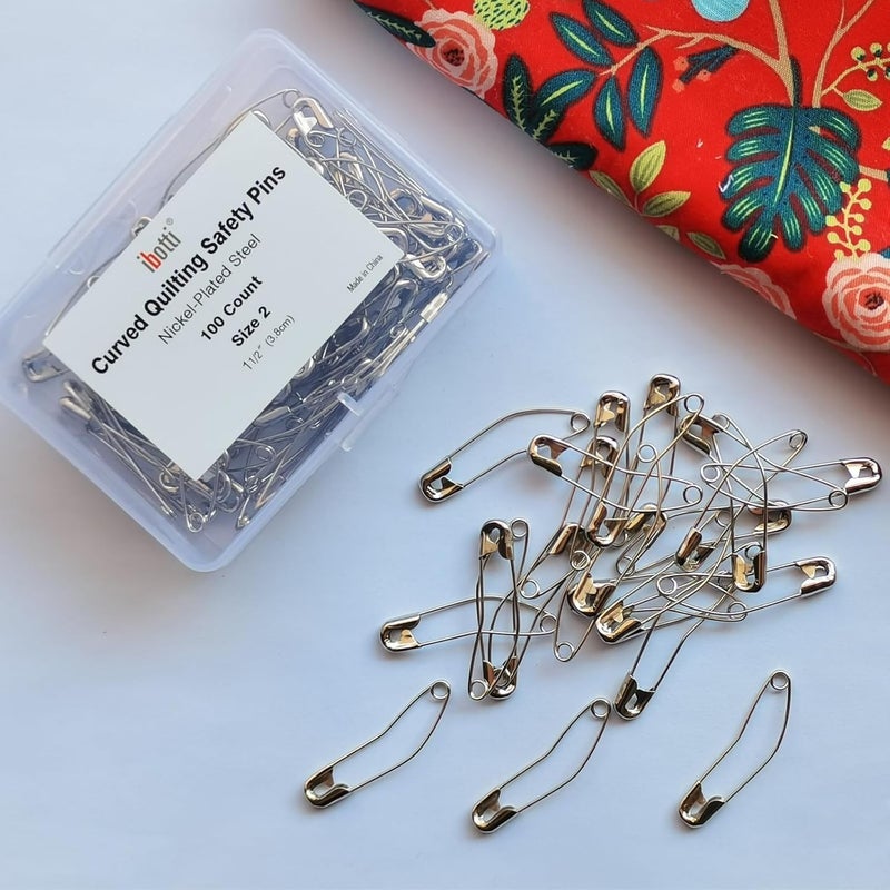 ibotti Curved Safety Pins for Quilting, Basting Pins, Size 2, 100-count - Image 5
