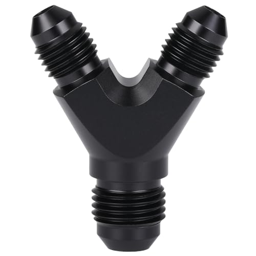 Podavelle 6AN to 4AN 4AN Male Y Block Fitting Splitter Adapter Union Aluminum Black - Image 1