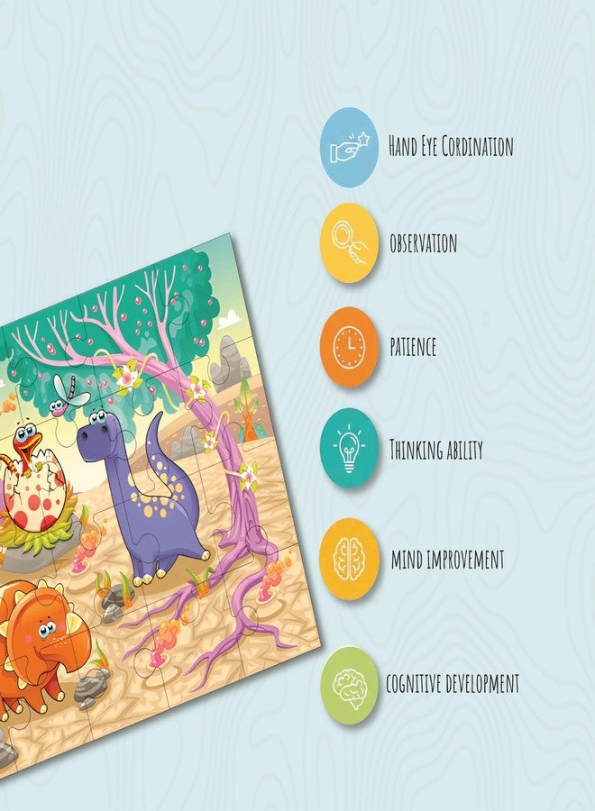 Khilonewale Kids Jigsaw Puzzle 8x12 Inch, 3+ Years – Colorful Educational Floor Puzzle for Toddlers & Preschoolers, Sturdy Learning Toy for Boys & Girls, for Early Learning Fun (Volcano Dinosaurs) - Image 3