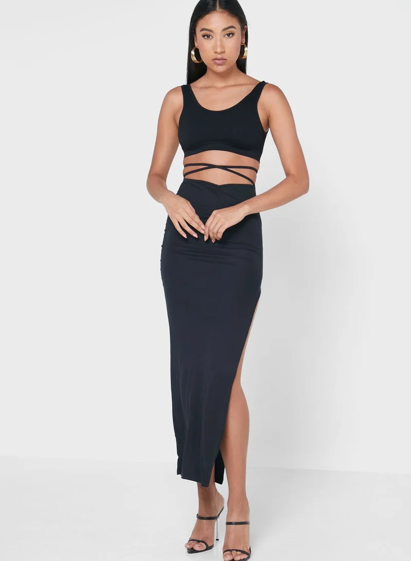 Topshop Tall Ruched Details Skirt