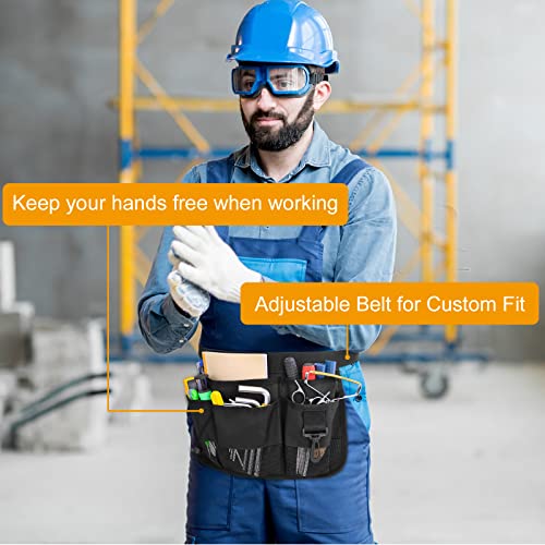 Geboor Gardening Tool Waist Bag Belt Heavy Duty Oxford Tool Apron with 7 Pockets of Different Sizes and Depth (Black) - Image 4