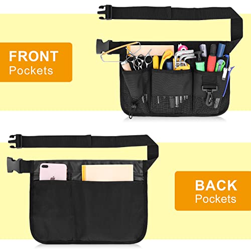Geboor Gardening Tool Waist Bag Belt Heavy Duty Oxford Tool Apron with 7 Pockets of Different Sizes and Depth (Black) - Image 2