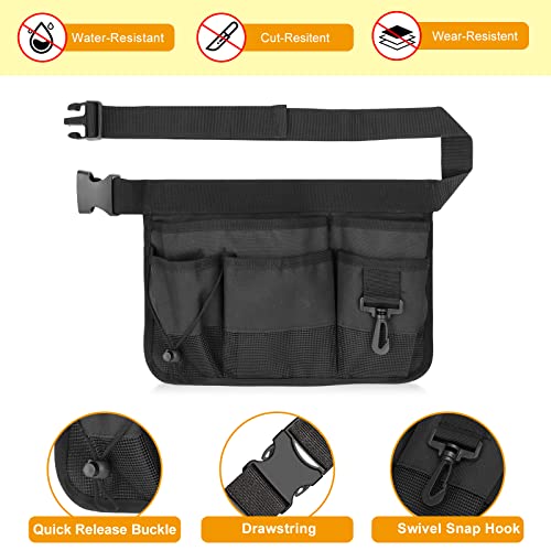 Geboor Gardening Tool Waist Bag Belt Heavy Duty Oxford Tool Apron with 7 Pockets of Different Sizes and Depth (Black) - Image 3