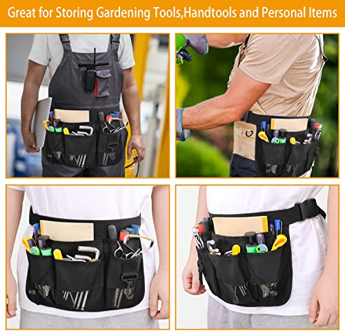 Geboor Gardening Tool Waist Bag Belt Heavy Duty Oxford Tool Apron with 7 Pockets of Different Sizes and Depth (Black) - Image 5
