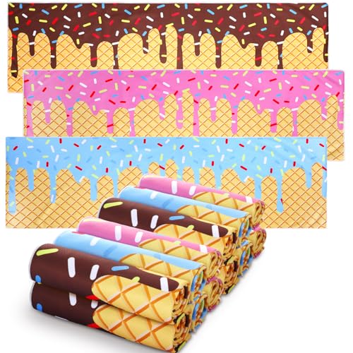 Breling 12 Pcs Baseball Cream Drip Cooling Towels 40x12 Baseball Drip Cooling Towels Microfiber Sweat Absorbent Rags Sport Team Gifts for Coach Team Appreciation Gifts Sport Party Goodie Favors - Image 1