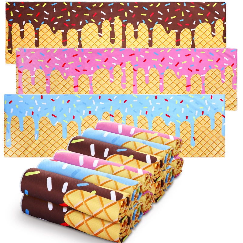 Breling 12 Pcs Baseball Cream Drip Cooling Towels 40x12 Baseball Drip Cooling Towels Microfiber Sweat Absorbent Rags Sport Team Gifts for Coach Team Appreciation Gifts Sport Party Goodie Favors - Image 2