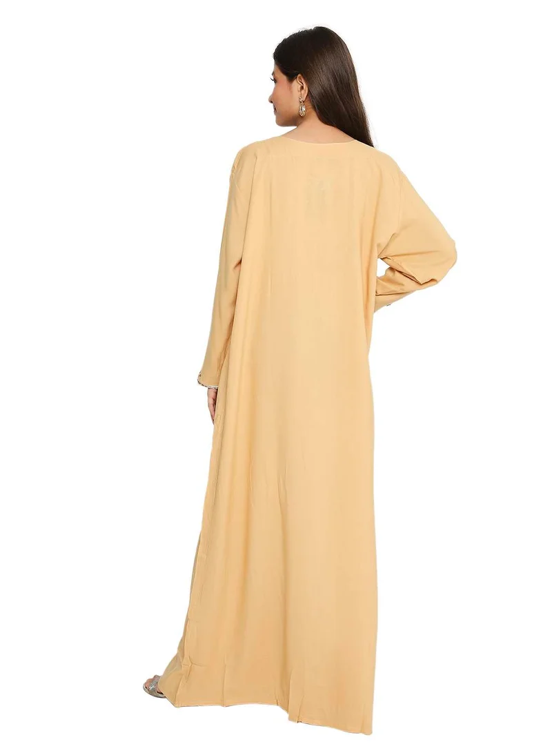 HANA & SARA THREAD EMBROIDERY JALABIYA DRESS FOR GIRLS