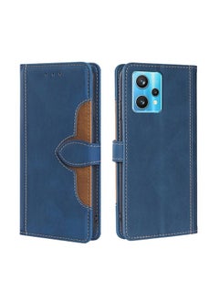 HuHa Case Cover For Realme 9 Pro+ Skin Feel Straw Hat Magnetic Buckle Leather Phone Case Blue 