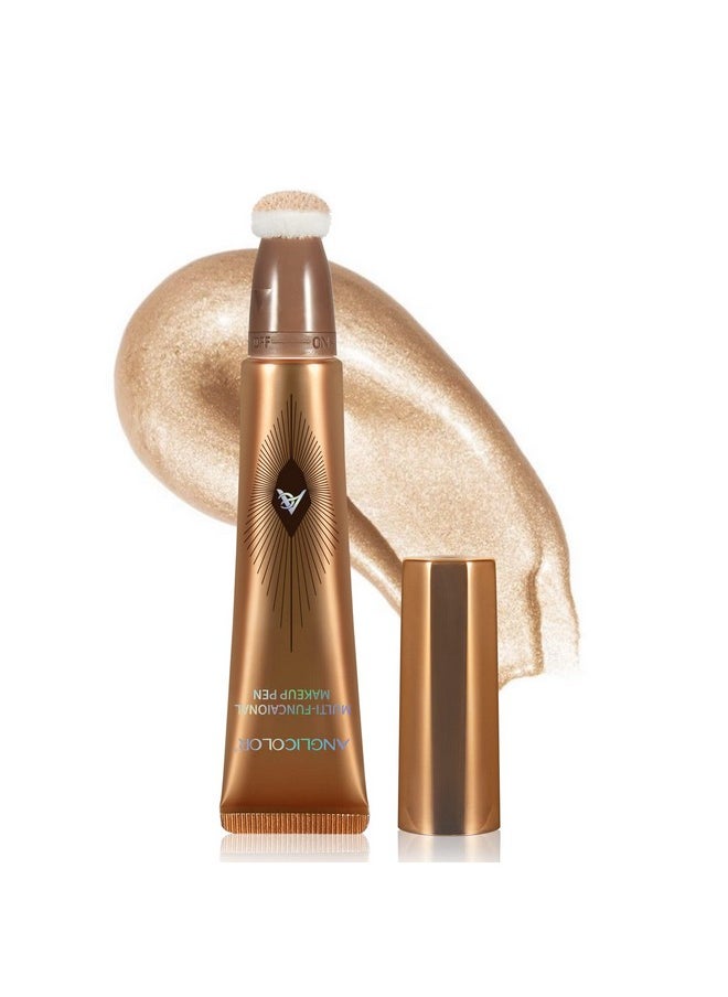 Anglicolor Liquid Highlighter Makeup Stick 3D Sparkling Effectcream Highlighter Lightweighteasy To Spreadhighlighter Makeup Long Lastingnatural Makeup Effect (01 Spotlight)  - Image 2