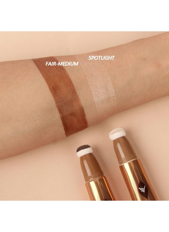 Anglicolor Liquid Highlighter Makeup Stick 3D Sparkling Effectcream Highlighter Lightweighteasy To Spreadhighlighter Makeup Long Lastingnatural Makeup Effect (01 Spotlight)  - Image 4