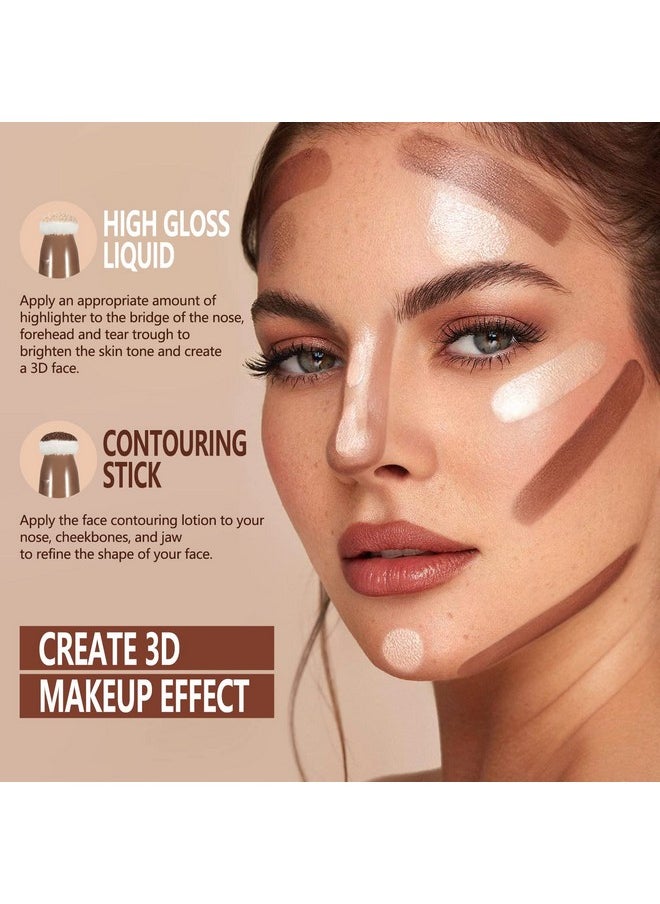 Anglicolor - Liquid Highlighter Makeup Stick 3D Sparkling Effectcream Highlighter Lightweighteasy To Spreadhighlighter Makeup Long Lastingnatural Makeup Effect (01 Spotlight) - Image 1