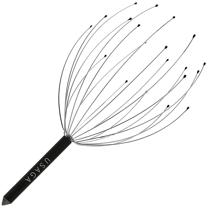 USAGA Head Massager Scalp Massager 20 Fingers Head Scratcher for Head Body Relaxing (Black & Black) - Image 5