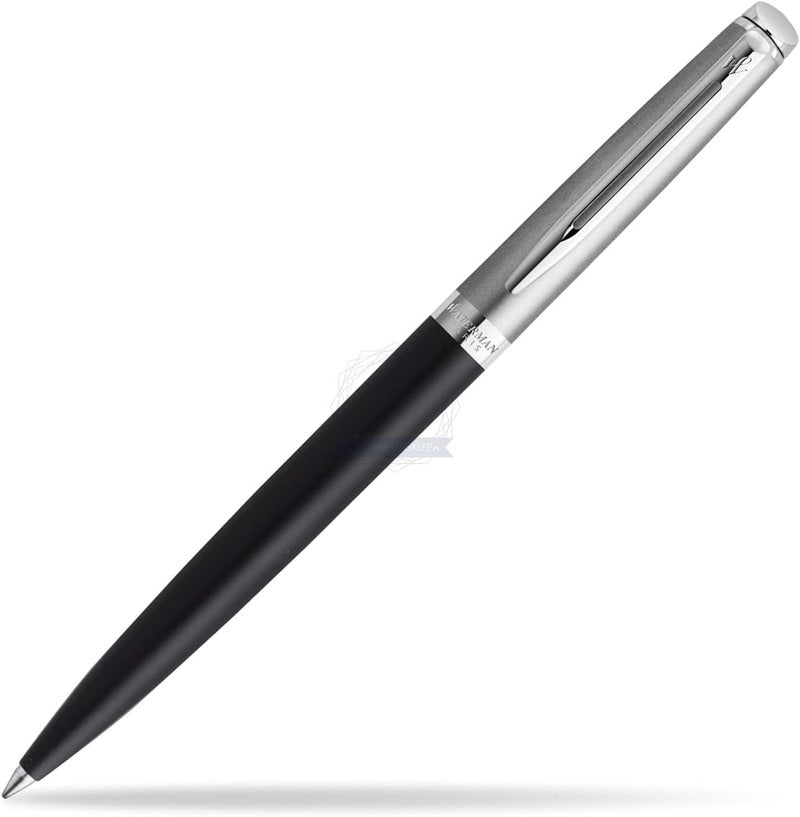 وترمان قلم حبر جاف أساسي من هيمسفير، مصنوع من الفولاذ المقاوم للصدأ غير اللامع وبطانة سوداء مع حافة كروم، مع عبوة إعادة تعبئة حبر، في علبة هدايا رقم 9925، 2146586 - Image 2