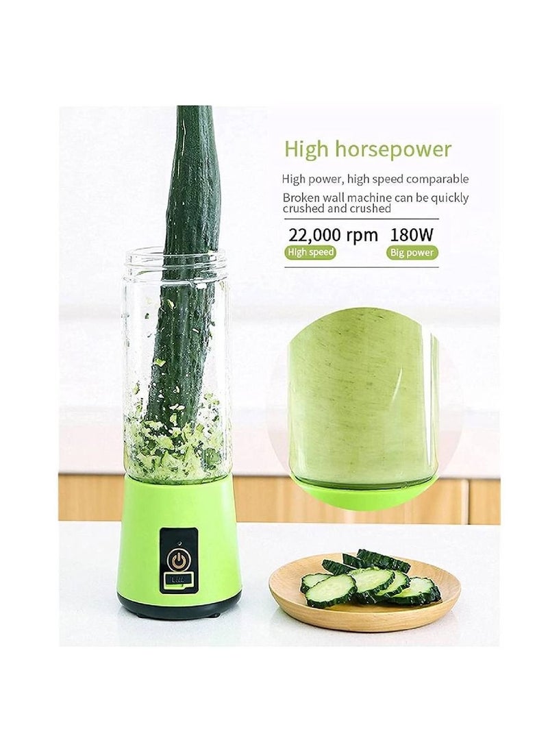 Generic - Hand-held Portable Juicer, Electric Juicer, Smoothie Machine, Blender, Small Juice Cup, Four Colors Available (Color : Green) - Image 1