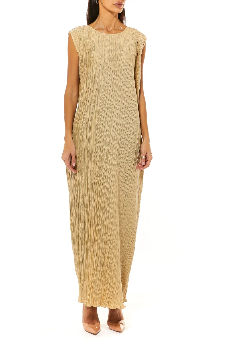 Moistreet Crushed Harir Maqsood Maxi Dress