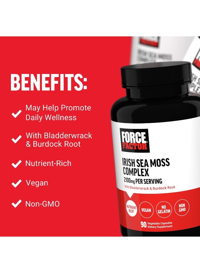 Force Factor, Irish Sea Moss Complex, 2,100 mg, 90 Vegetable Capsules (700 mg per Capsule) (Packaging may vary) - Image 3