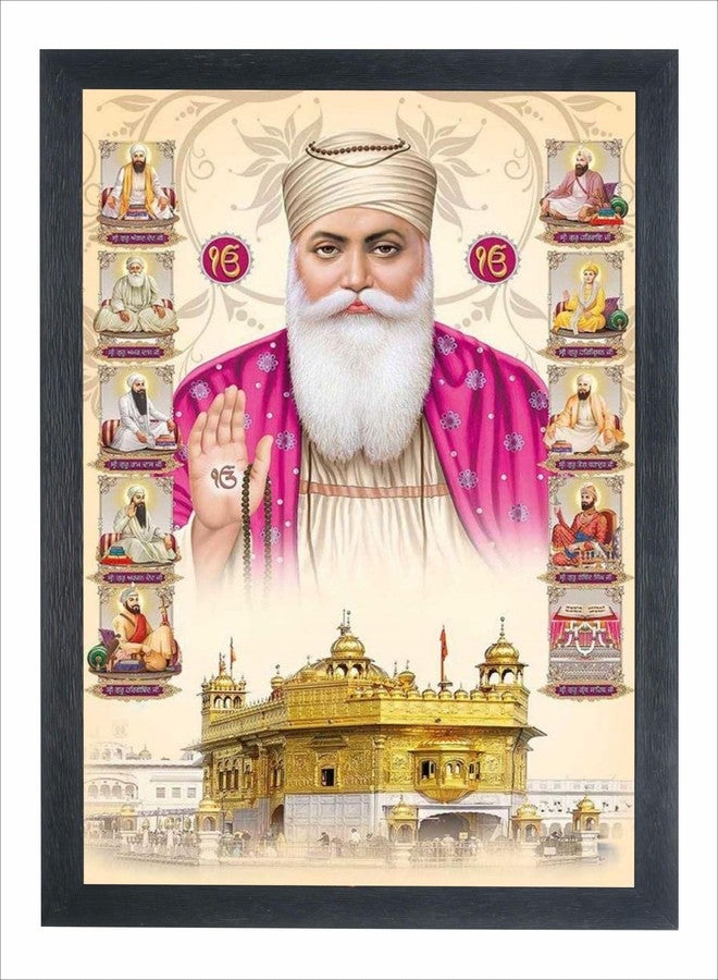 إطار صور Devatwal Guru Nanak Dev Ji Photo Guru Gobind Singh Ji Photo Guru Sikh للرسم على الحائط (10 * 14 بوصة) 880-LNP - Image 1