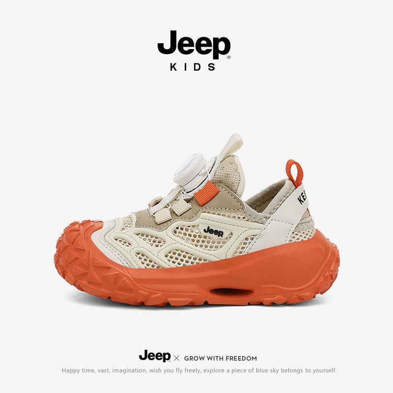 Jeep Kidsren'S Shoes Boys' Sports Shoes 2025 Girls' Outdoor Hiking Shoes Kidsren'S Button Running Shoes - Image 1
