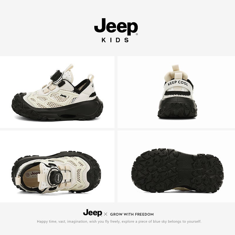 Jeep Kidsren'S Shoes Boys' Sports Shoes 2025 Girls' Outdoor Hiking Shoes Kidsren'S Button Running Shoes - Image 4
