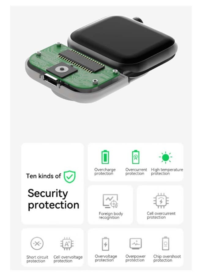 Portable 1200mAh Power Bank for Apple Watch Ultra 49 mm Magnetic Wireless Charger Fast Charging, Overheat Protection & Smart Power Management - Image 4