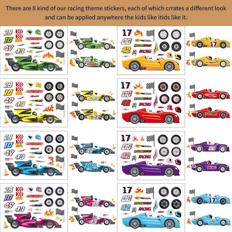 Cm2308009 Children'S Anime Cute Cartoon Racing Parent-Child Interactive Puzzle Diy Face Sticker - Image 3