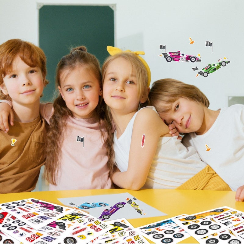 Cm2308009 Children'S Anime Cute Cartoon Racing Parent-Child Interactive Puzzle Diy Face Sticker - Image 4