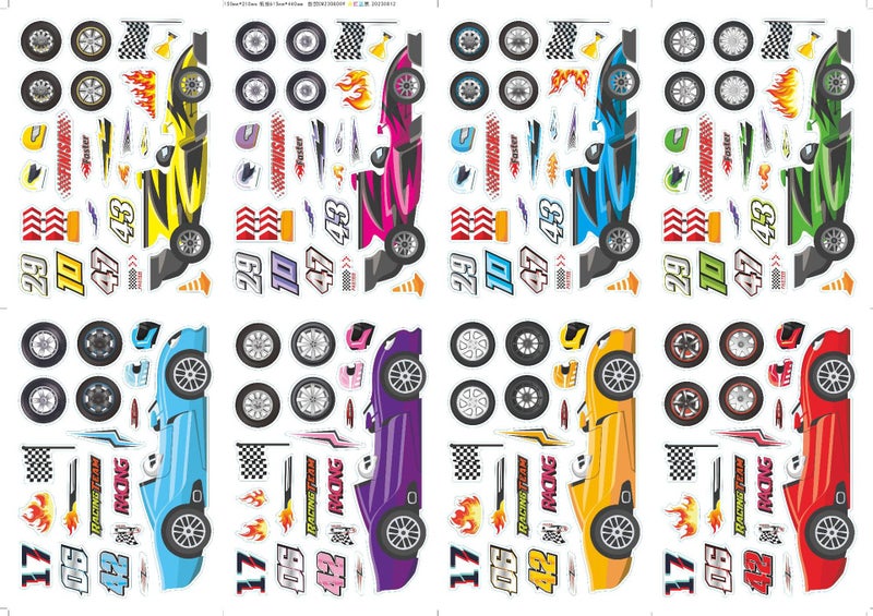 Cm2308009 Children'S Anime Cute Cartoon Racing Parent-Child Interactive Puzzle Diy Face Sticker - Image 1