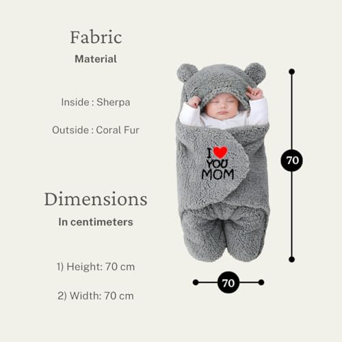 BRANDONN New Born Baby Blanket Pack of Hooded Swaddle Crib Wrapper Or Wearable Blanket for Baby Boys and Girls Pack of 2, (0-6 Months) - Image 3