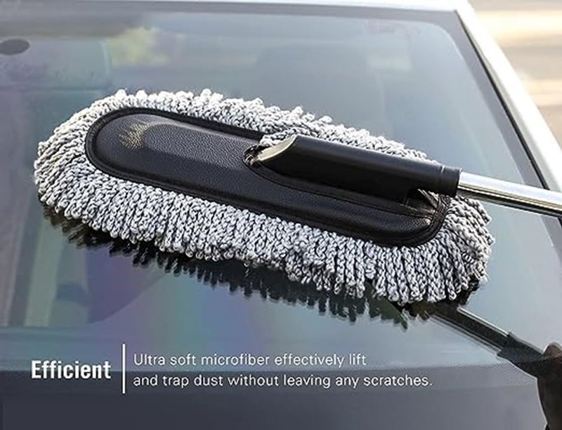 TNEMEC Accessories Brushes Home, Expandable Long Handle Anti Scratch Microfiber Feather Duster for Dust Cleaning with extendable Pole Car Brush Exterior Interior Cleaner Dusting and hosue Flexible Wash - Image 3