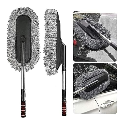 TNEMEC Accessories Brushes Home, Expandable Long Handle Anti Scratch Microfiber Feather Duster for Dust Cleaning with extendable Pole Car Brush Exterior Interior Cleaner Dusting and hosue Flexible Wash - Image 1