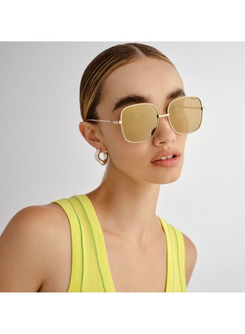 Solarized نظارات شمسية كبيرة الحجم من ROPE باللون الذهبي/البيج – نظارات مصممة بتصميم جريء كبير الحجم UV400، نظارات مربعة عصرية كبيرة، نظارات موضة يومية للنساء - Image 4