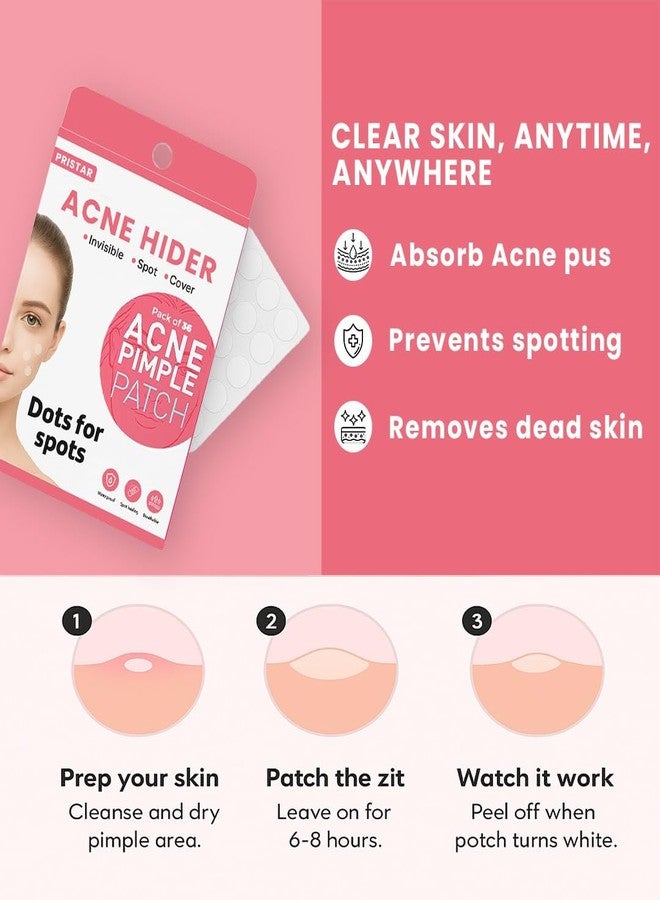Pristar Pimple Patch | 36 Hydrocolloid and Salicylic Acid Patches | Absorbs Oil, Prevents Scarring | Overnight Treatment | For All Skin Types | Acne Patches for Face - Image 5
