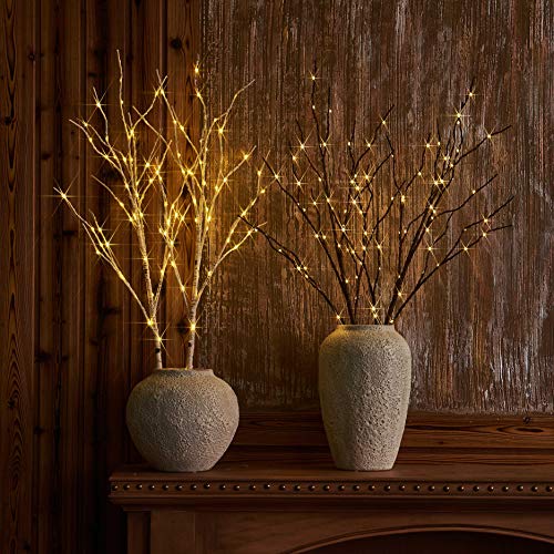 LITBLOOM Lighted White Twig Branches 32IN 100 LED with Timer Battery Operated, Artificial Tree Branch with Warm White Lights for Holiday Xmas Home Decoration Indoor Outdoor Decor - Image 3