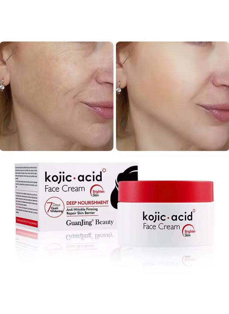 GuanJing Beauty Kojic-acid Face Cream Brighten Skin Deep Nourishment & Anti-Wrinkle Firming and Repair Skin Barrier50 g  - Image 2