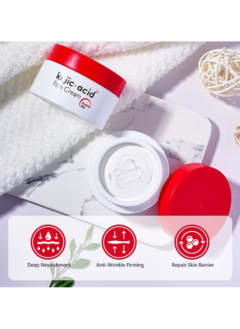 GuanJing Beauty Kojic-acid Face Cream Brighten Skin Deep Nourishment & Anti-Wrinkle Firming and Repair Skin Barrier50 g  - Image 3