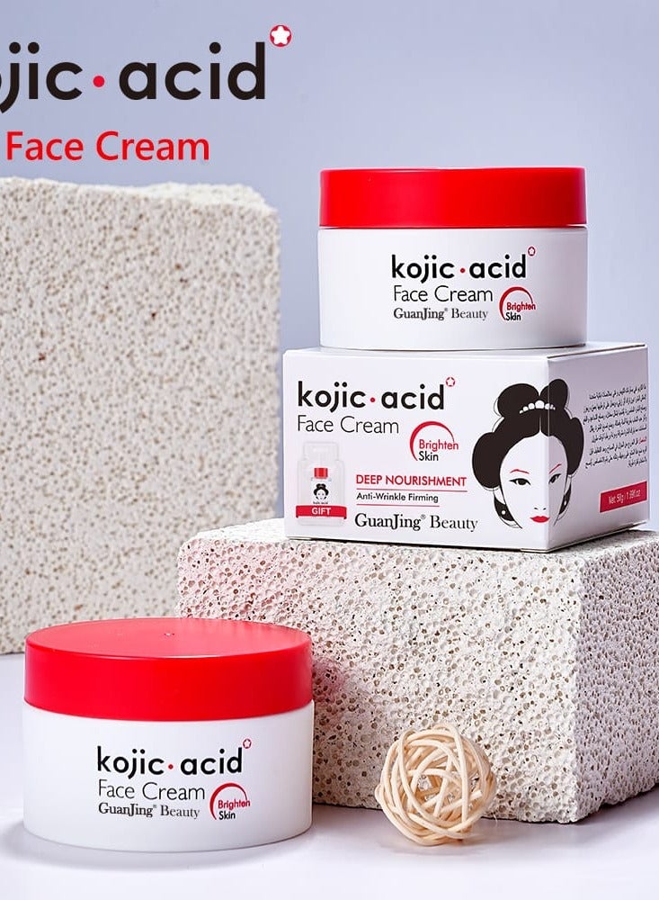 جوانجينج بيوتي كريم الوجه كوجيك اسيد لتفتيح البشرة وتغذية عميقة ومقاومة للتجاعيد وإصلاح حاجز البشرة 50 جرام - Image 2