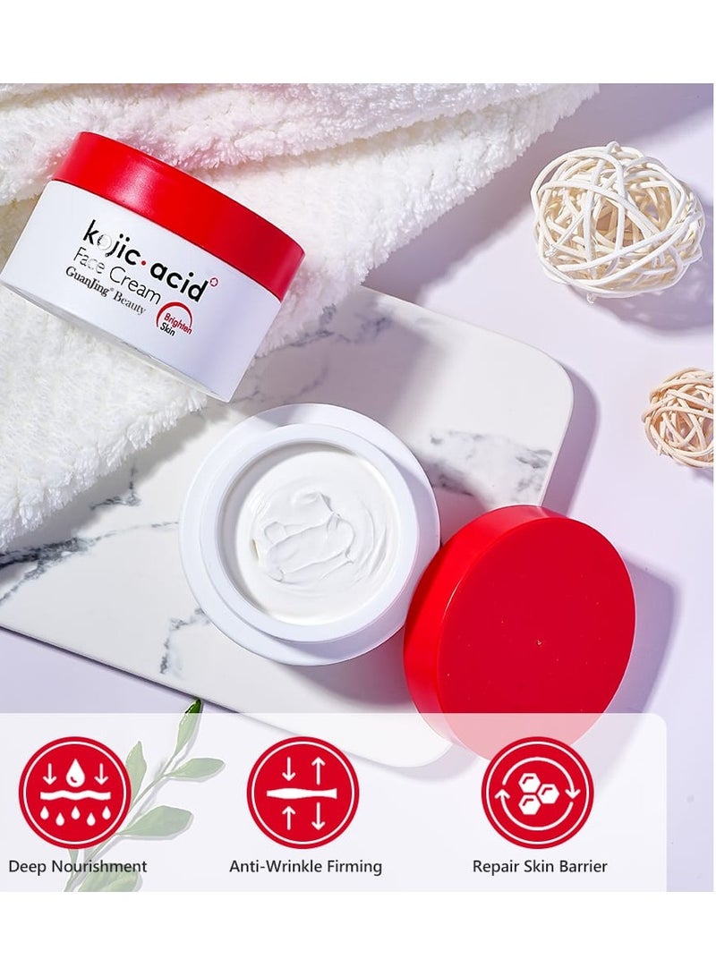 جوانجينج بيوتي كريم الوجه كوجيك اسيد لتفتيح البشرة وتغذية عميقة ومقاومة للتجاعيد وإصلاح حاجز البشرة 50 جرام - Image 3