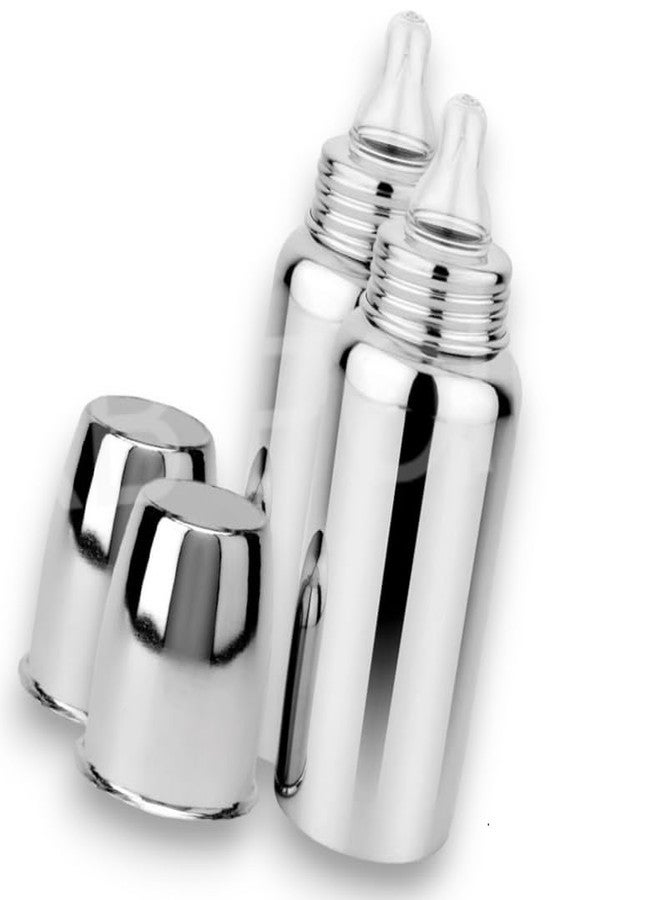 RB POINT Pack Of 2 Feeding Bottle Joint Less 304 Grade No Joints Bpa Free No Plastics New Born Baby/Toddlers/Infants For Drinks/Juice/Milk/Water (240 Ml) - Image 1