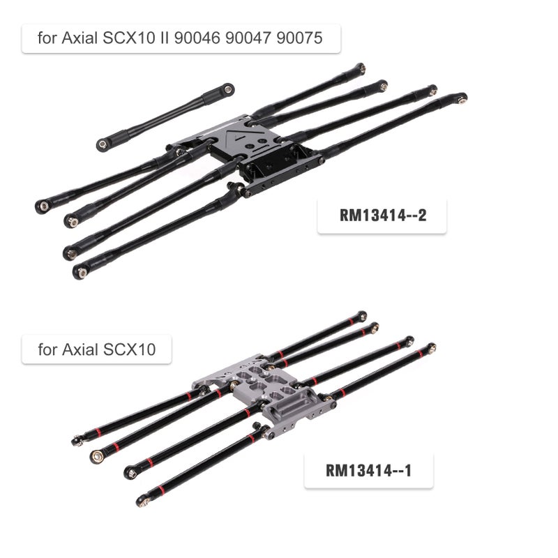 8PCS Aluminum Alloy Link Rod & Gearbox Transmission Mount Unassembled Kit Replacement for Axial SCX10 RC Crawler - Image 5