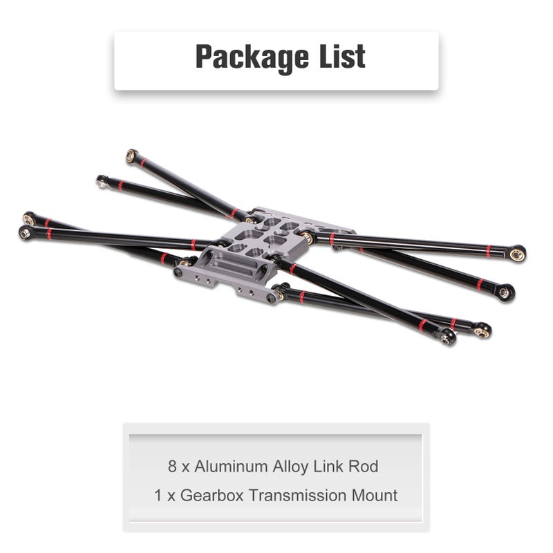8PCS Aluminum Alloy Link Rod & Gearbox Transmission Mount Unassembled Kit Replacement for Axial SCX10 RC Crawler - Image 3