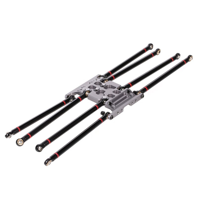 8PCS Aluminum Alloy Link Rod & Gearbox Transmission Mount Unassembled Kit Replacement for Axial SCX10 RC Crawler - Image 1