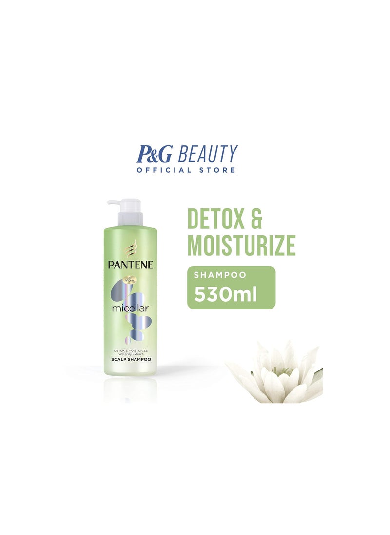 Pantene Micellar Detox Moisturize Waterlily Extract Scalp Shampoo