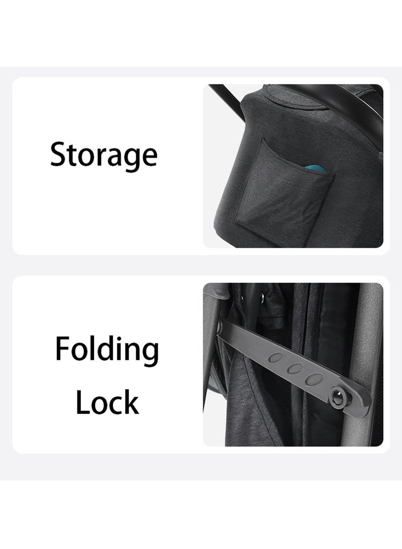 MONOGUE Baby Stroller Adjustable Handlebar, Multi-Position Recline Large Storage Basket and UV-Protective Canopy - Image 5