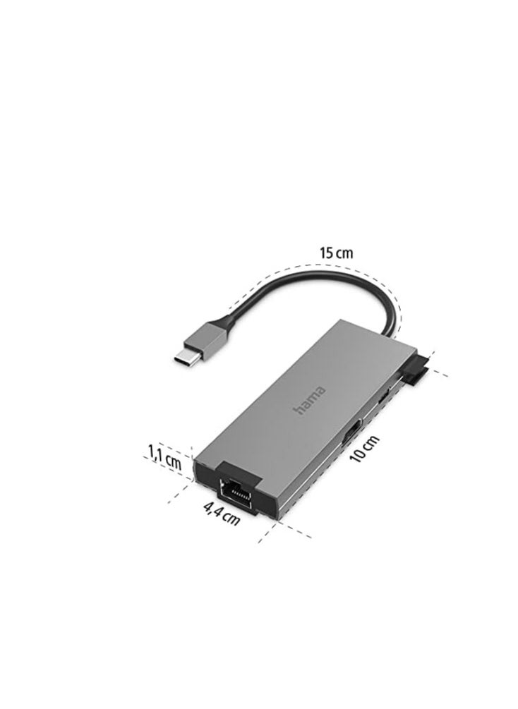 هاما Hama 200109 USB-C Hub, Multiport, 5 Ports, 2 x USB-A, USB-C, HDMI™, LAN/Ethernet  - Image 3