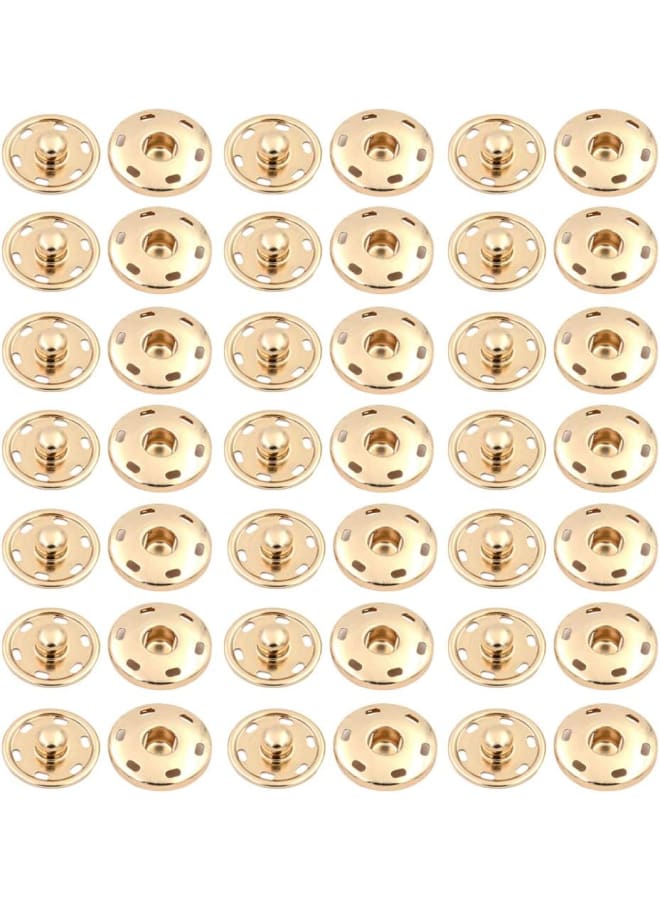 50 Sets Sew-on Snap Buttons Metal Snaps Fastener Button Sewing Press Buttons for Clothing, Coats, Jackets, Sweaters, Cardigan, Shawls, Pants, Crafts, Gold  - Image 1