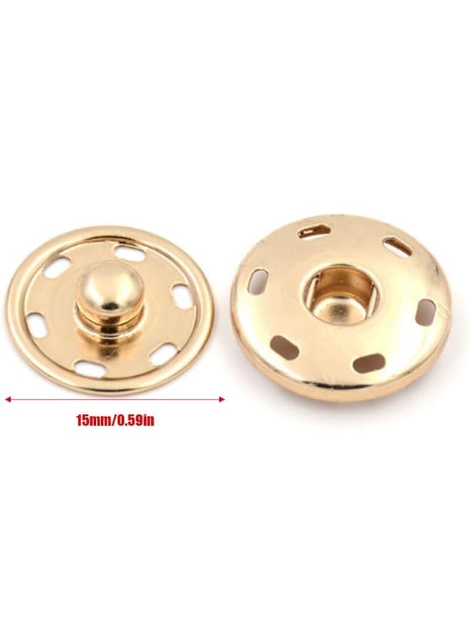 50 Sets Sew-on Snap Buttons Metal Snaps Fastener Button Sewing Press Buttons for Clothing, Coats, Jackets, Sweaters, Cardigan, Shawls, Pants, Crafts, Gold  - Image 2